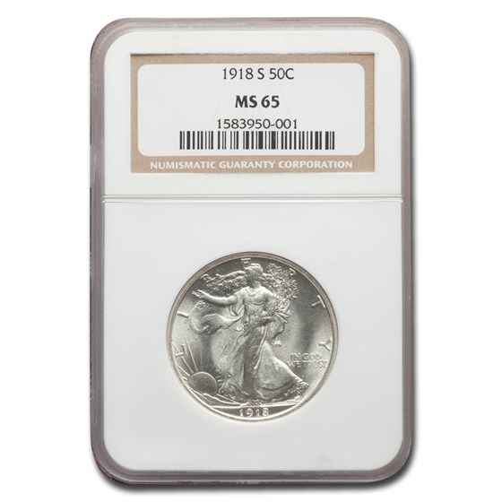 1918-S Walking Liberty Half Dollar MS-65 NGC 1918-S Walking Liberty Half Dollar MS-65 NGC